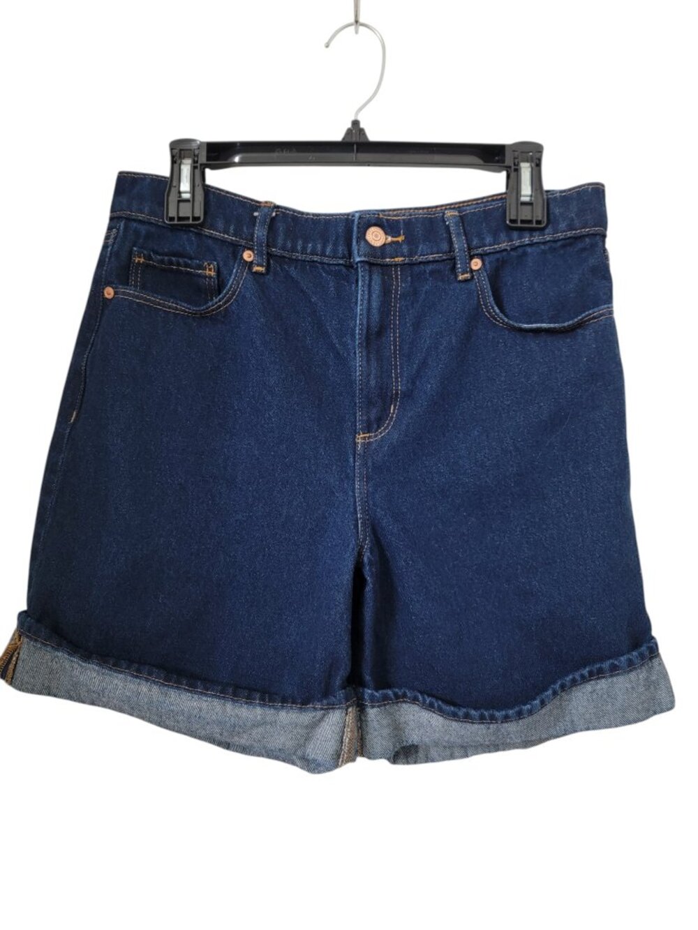 LOFT Size 28/6 Dark Wash "The Cuff Short" Denim Blue Jean Shorts